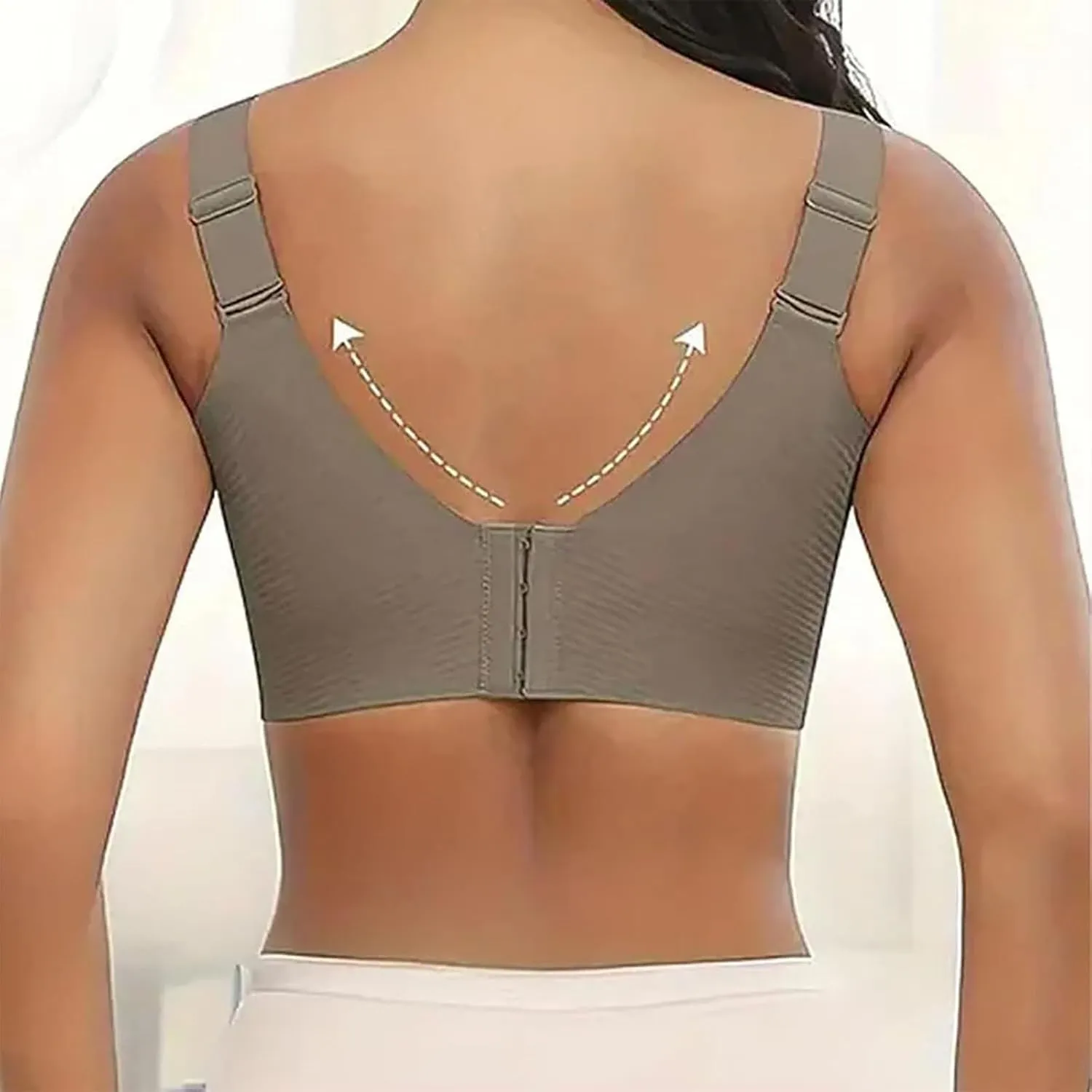 3 Pack Women's Ribbed Push Up Adjustable Wireless Bra Seamless Full Support Sports Bras Cozy Breathable Bralettes