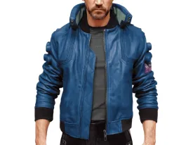 Blue Genuine Leather Jacket Men