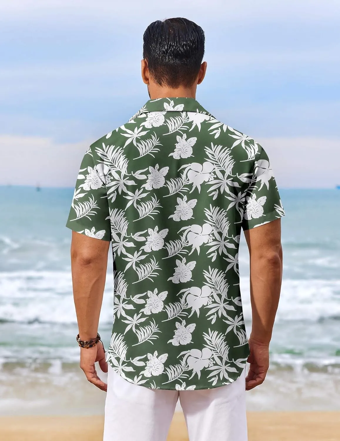 COOFANDY Men's Hawaiian Shirt Short Sleeve Floral Button Down Shirts Tropical Vacation Beach Shirts with Pocket