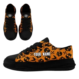 Corporate Gifts,Personalized Skull Sneakers, Custom Bat Design Canvas Shoes, Comfortable and Stylish Gym Shoes, Gift for Halloween Day