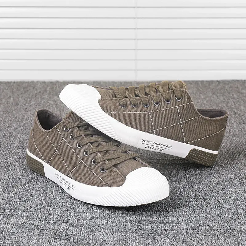 Hot Sale Cheap Canvas Shoes for Men Green Plaid Flat Shoes Men Lace-up Breathable Casual Shoes Men Espadrilles zapatos hombre