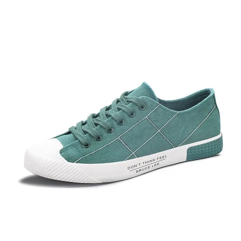 Hot Sale Cheap Canvas Shoes for Men Green Plaid Flat Shoes Men Lace-up Breathable Casual Shoes Men Espadrilles zapatos hombre