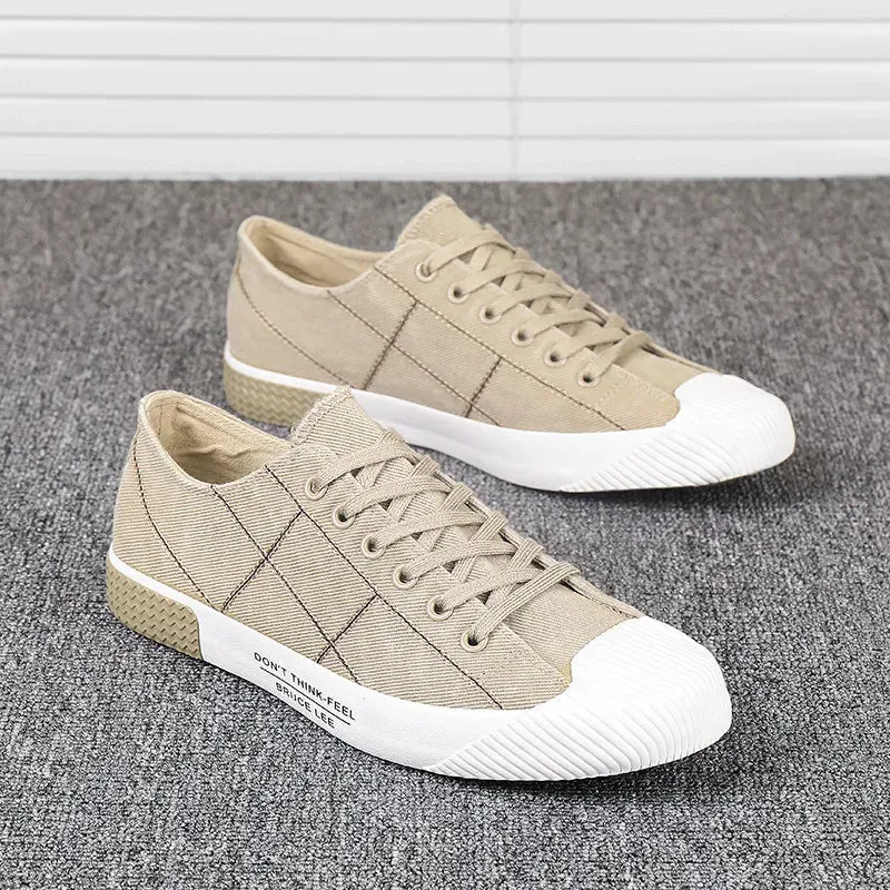 Hot Sale Cheap Canvas Shoes for Men Green Plaid Flat Shoes Men Lace-up Breathable Casual Shoes Men Espadrilles zapatos hombre
