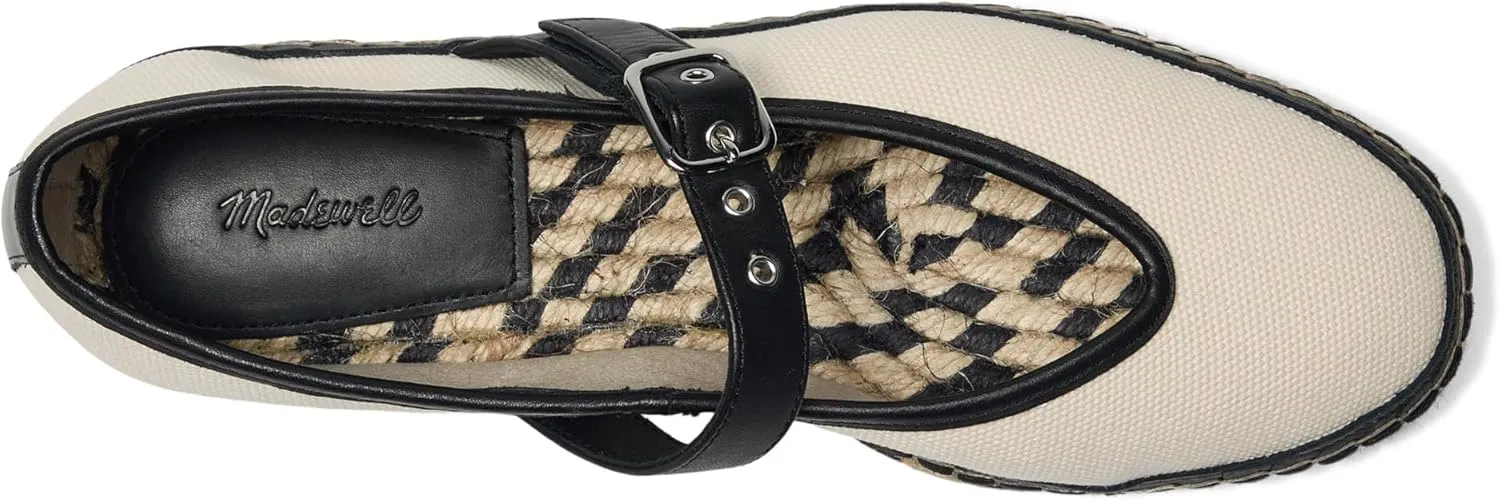 Madewell Women's Remy Mary Jane-Canvas Espadrille Flat