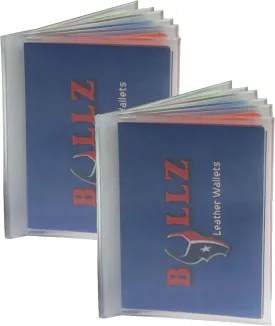 Set of 2 Heavy Duty Vinyl 6 Pages Insert for Bifold or Trifolds Wallet MADE IN USA