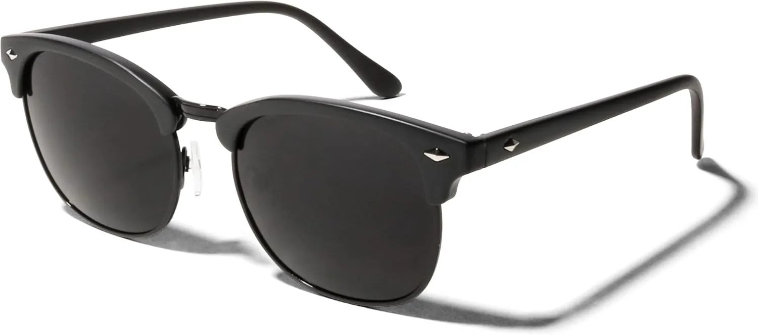 ShadyVEU Super Dark Black Sunglasses UV Protection Lens Spring Hinge 80s Vintage Retro Inspired Shades