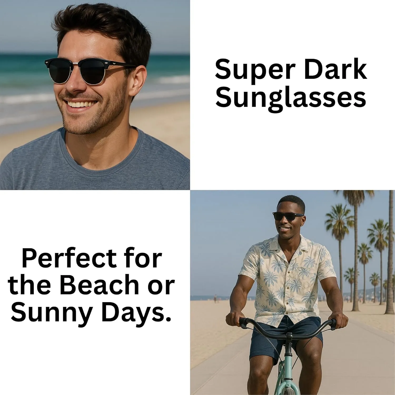 ShadyVEU Super Dark Black Sunglasses UV Protection Lens Spring Hinge 80s Vintage Retro Inspired Shades