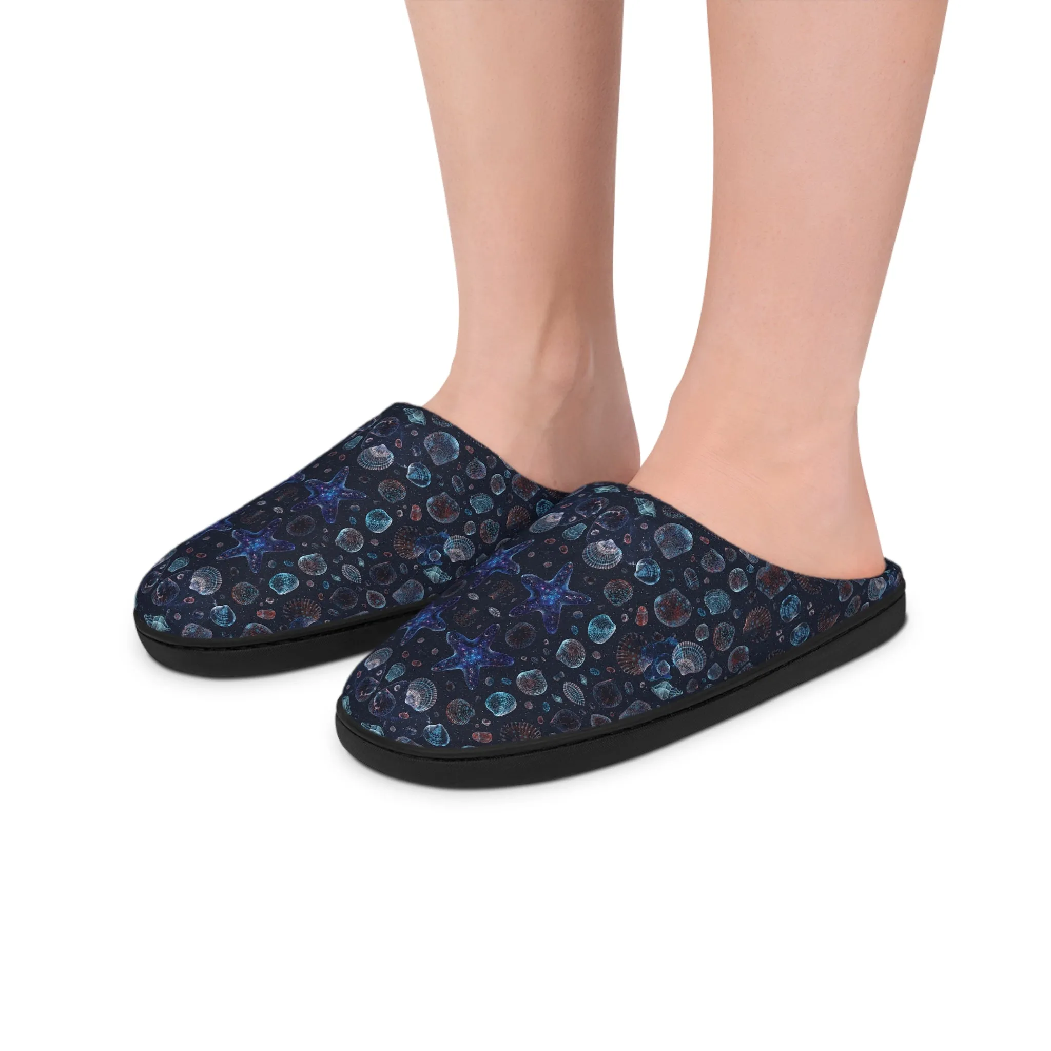 Women's Indoor Slippers - Seascape Dark Botanicals Collection (Kaleidoscope)