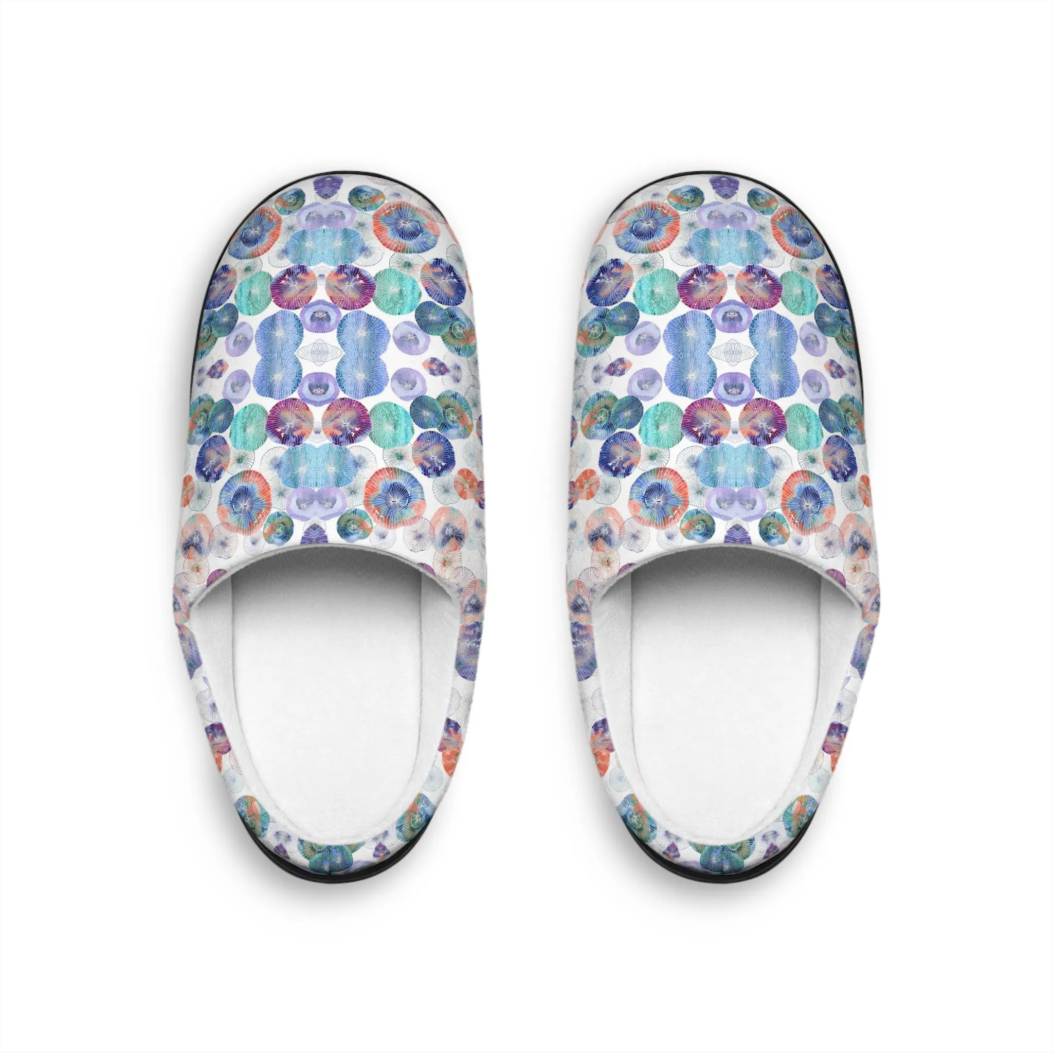 Women's Indoor Slippers - Seascape Light Botanicals Collection (Kaleidoscope)