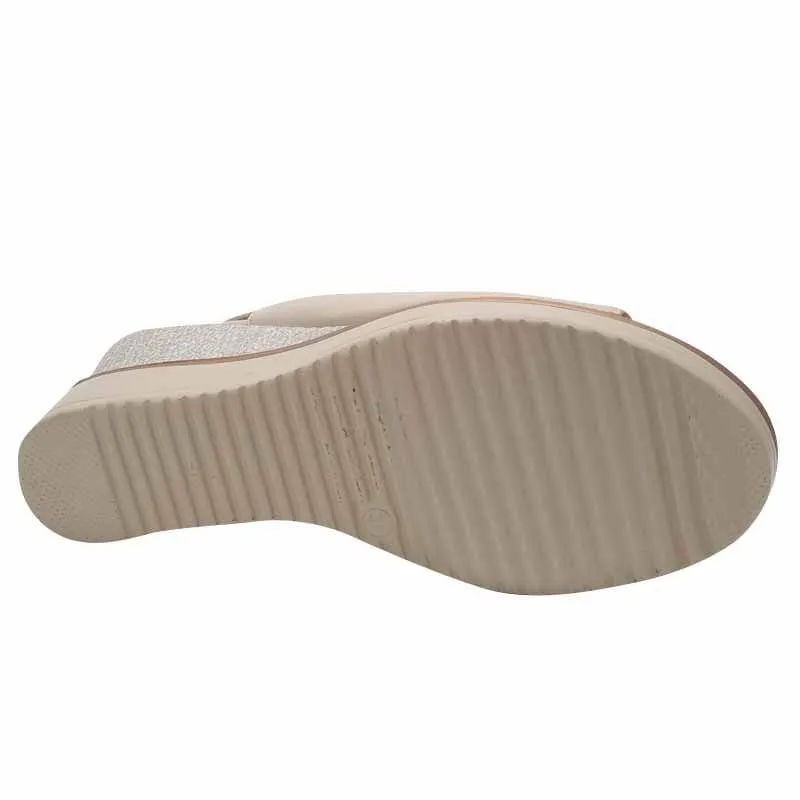 Zanni & Co Womens Off White Wedge Sandal - Mirfa