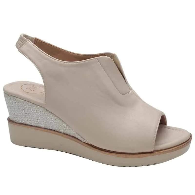 Zanni & Co Womens Off White Wedge Sandal - Mirfa